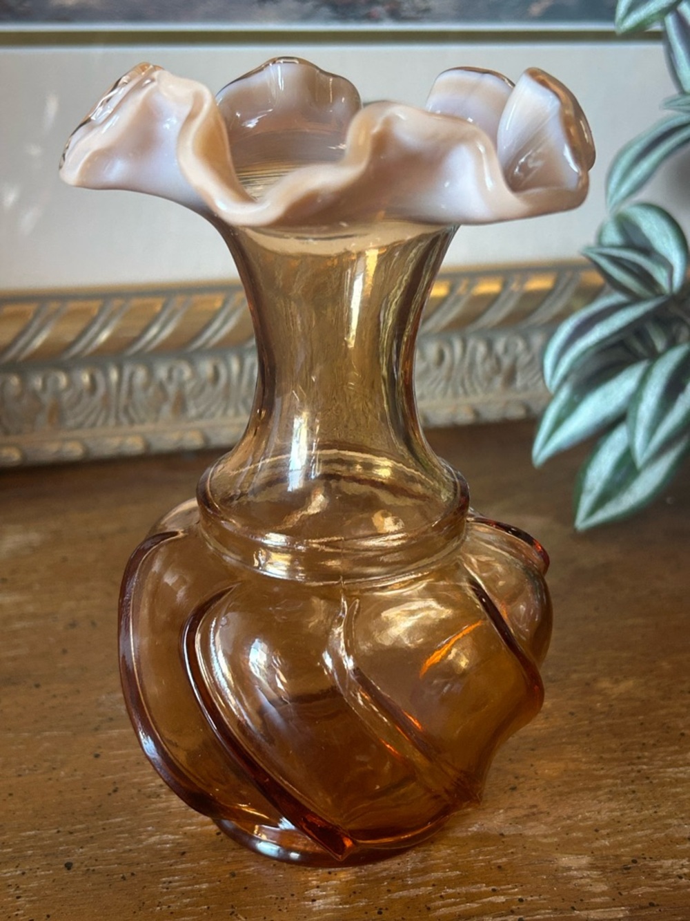 Vintage Fenton Cameo Opalescent Wavecrest Vase